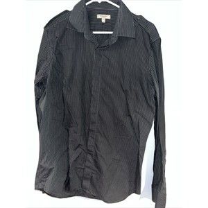 BURBERRY Striped Navy and Gray Shirt Size 17-43 Slim